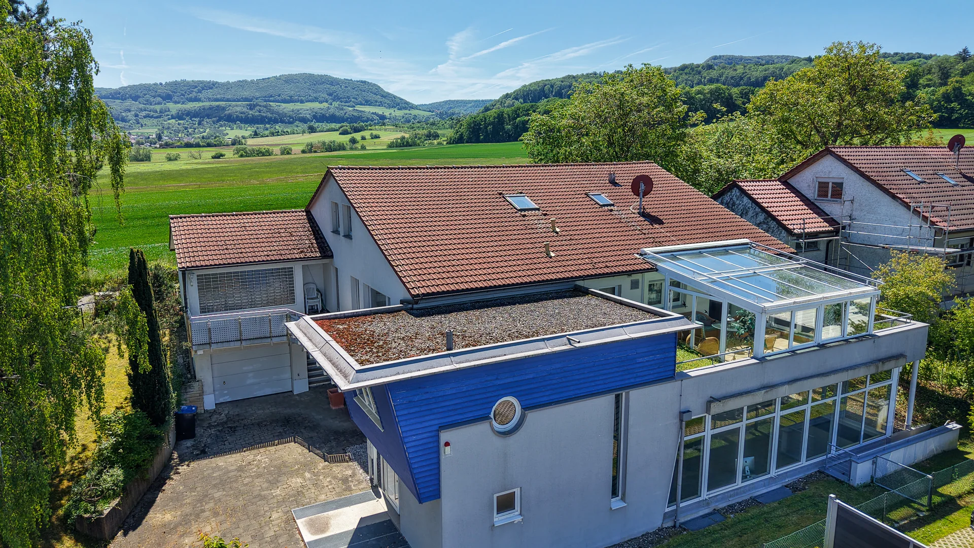 Luftbild Haus und Garten eines Wohnhauses in Göppingen-Ursenwang am Buchenrain